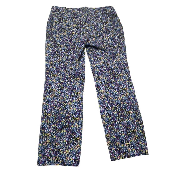 Ann Taylor Chelsea Crop Mid Rise Pants Women's 8 Purple Green Side Zip H19.1 - Picture 10 of 11